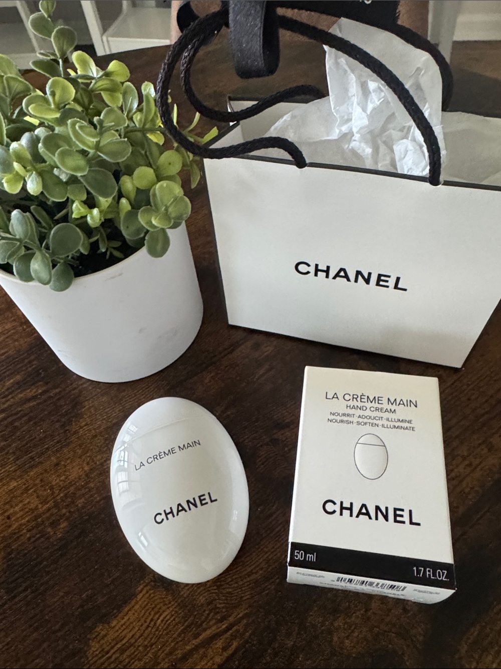 CHANEL La Crème Main Hand Cream - White and Black Accents